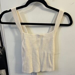 Wilfred Cream Knit tank with open back